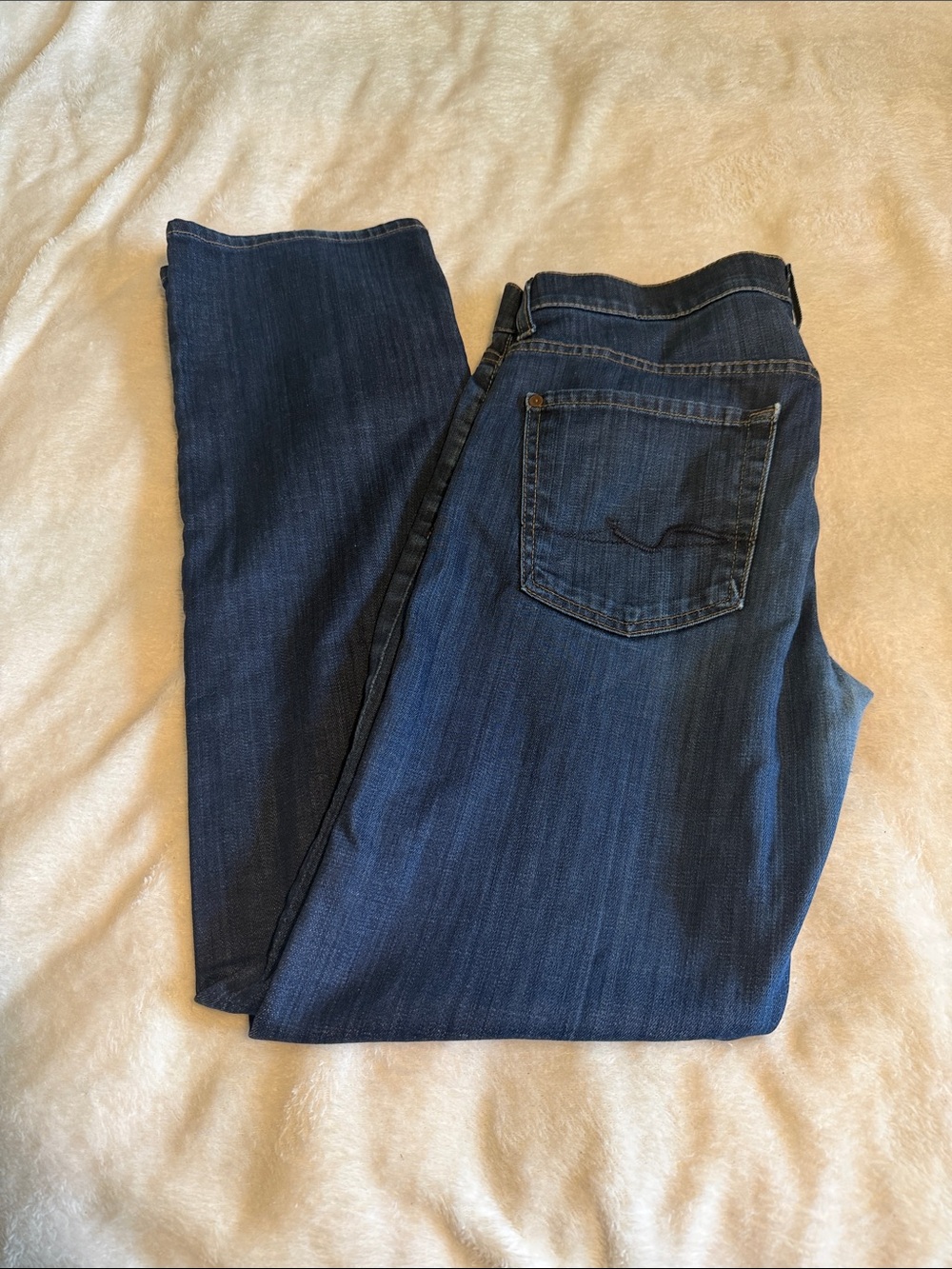 7 For All Mankind Men's Carsen Easy Straight Leg Dark & Clean Wash Size 32